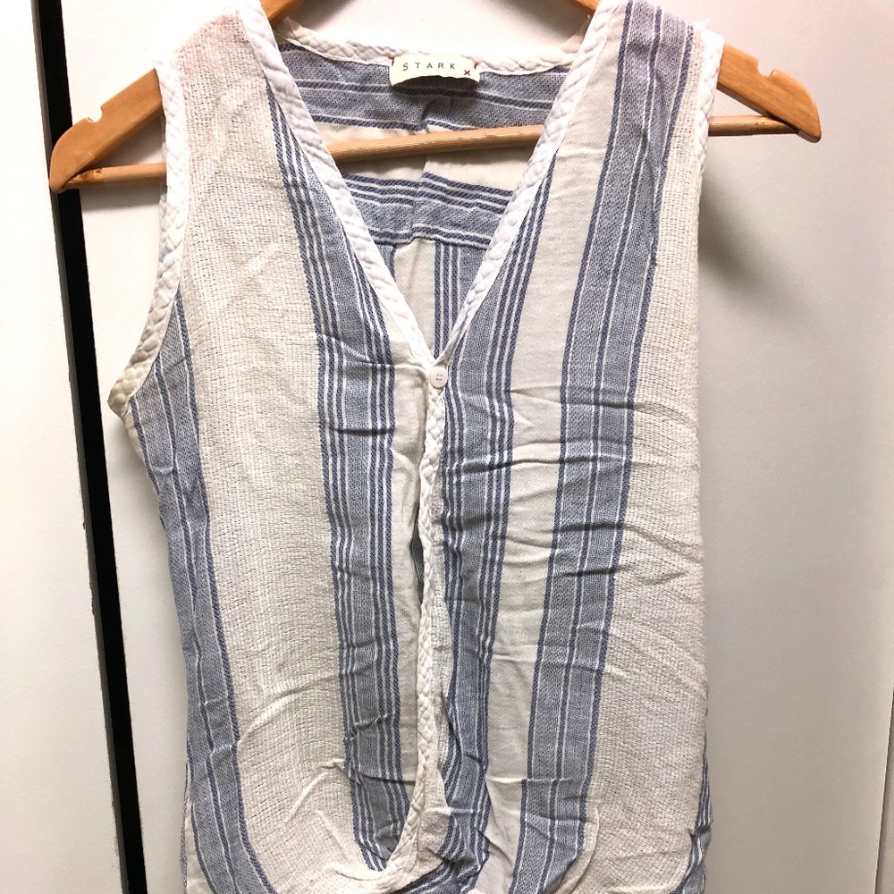 Stark X linen high low sleeveless blouse